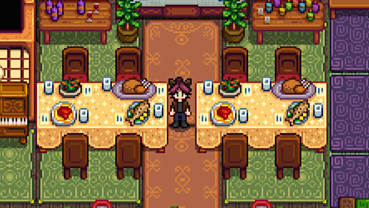 Meals on the table in Stardew Valley