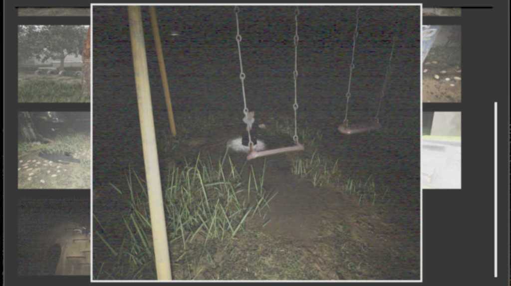 Night time park photo in Cursed Digicam