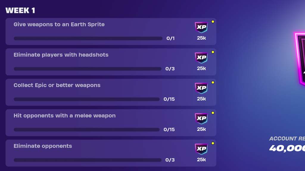 Fortnite Chapter 6 Season 1 week one quests