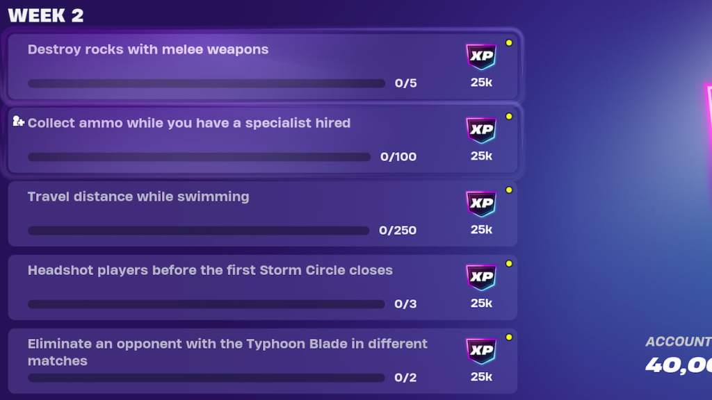 Fortnite Chapter 6 Season 1 week two quests