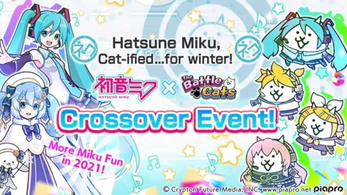 Hitsune Miku x The Battle Cats promotion art