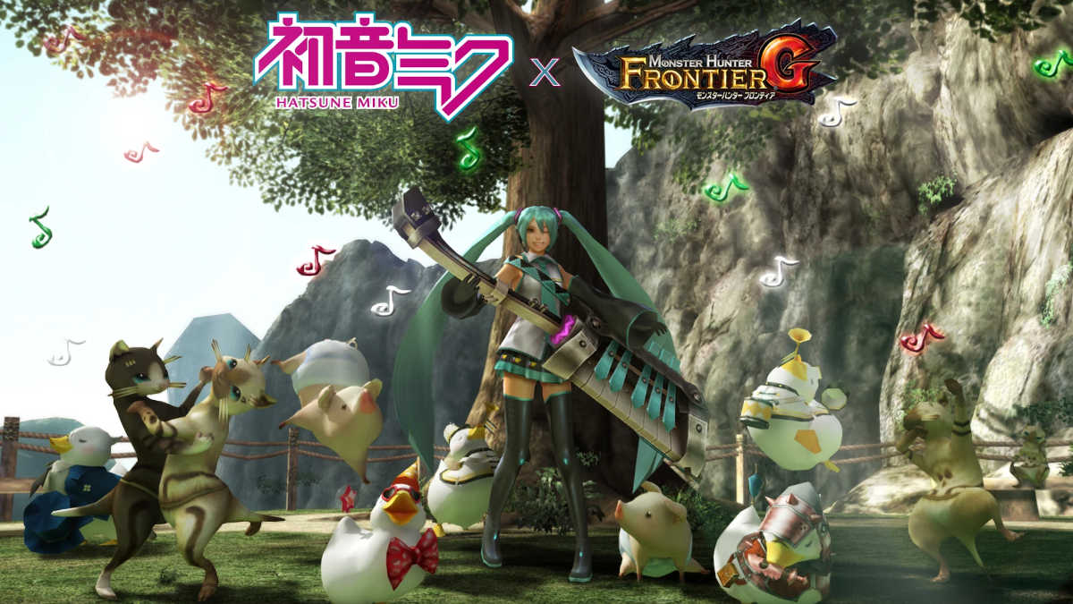 Hatsune Miku x Monster Hunter Frontier G promotional art