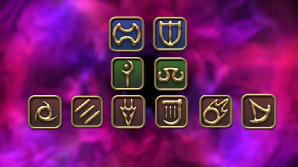 Warrior, Paladin, White Mage, Scholar, Ninja, Monk, Dragoon, Bard, Black Mage, and Summoner job icons in FFXIV