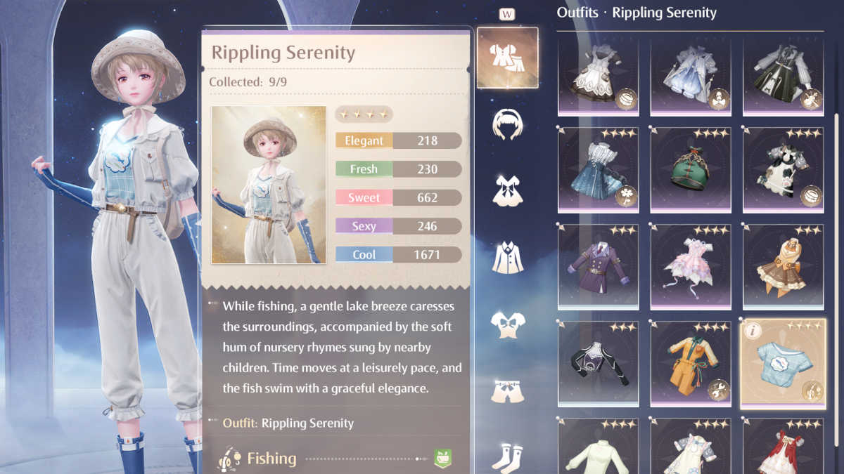 Rippling Serenity outfit in Infinity Nikki