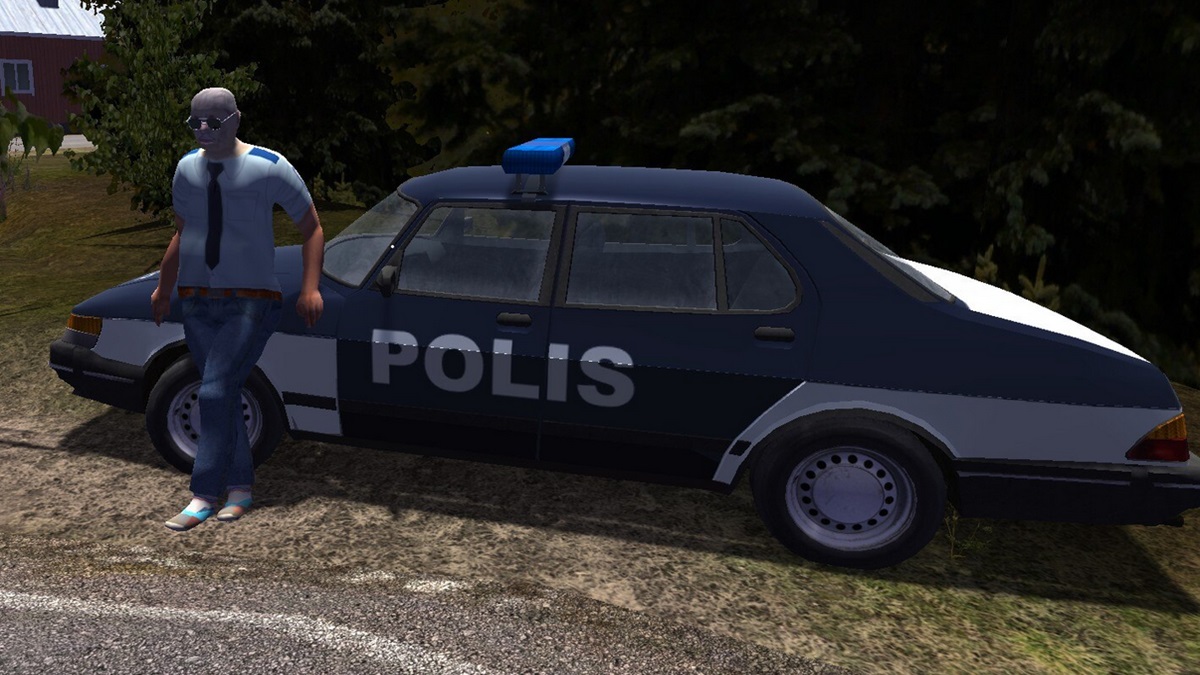 My Summer Car: All prison sentences and how to escape jail - a police car in My Summer Car