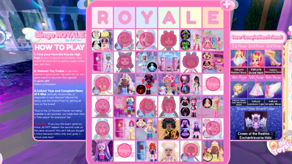 The Bingo Card in Royale High