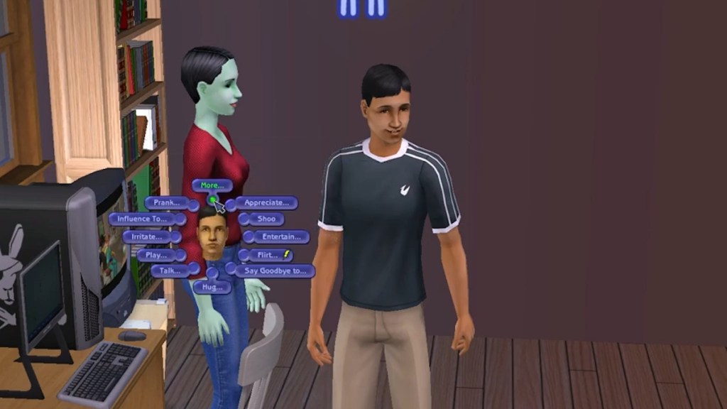 A sim's options to interact with another