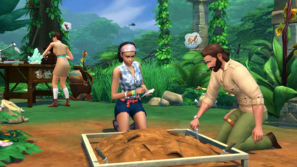 Sims searching for artifacts