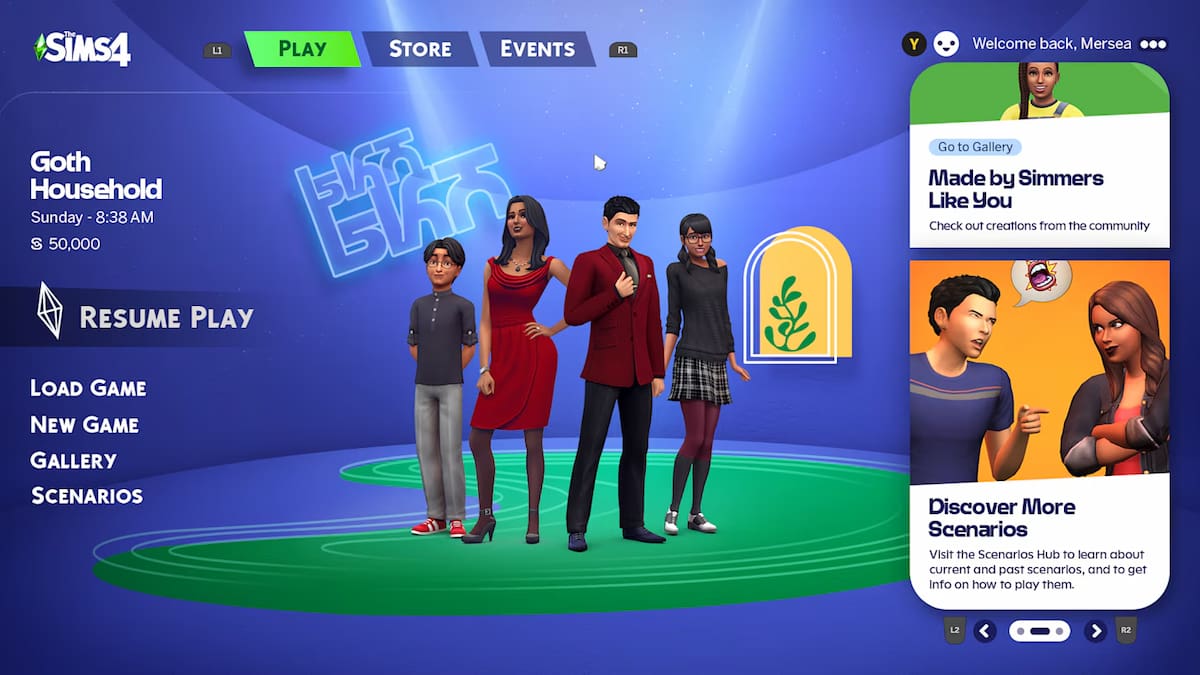 New design for Sims 4 menu