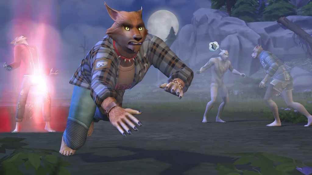 Sim werewolves running in the full moon