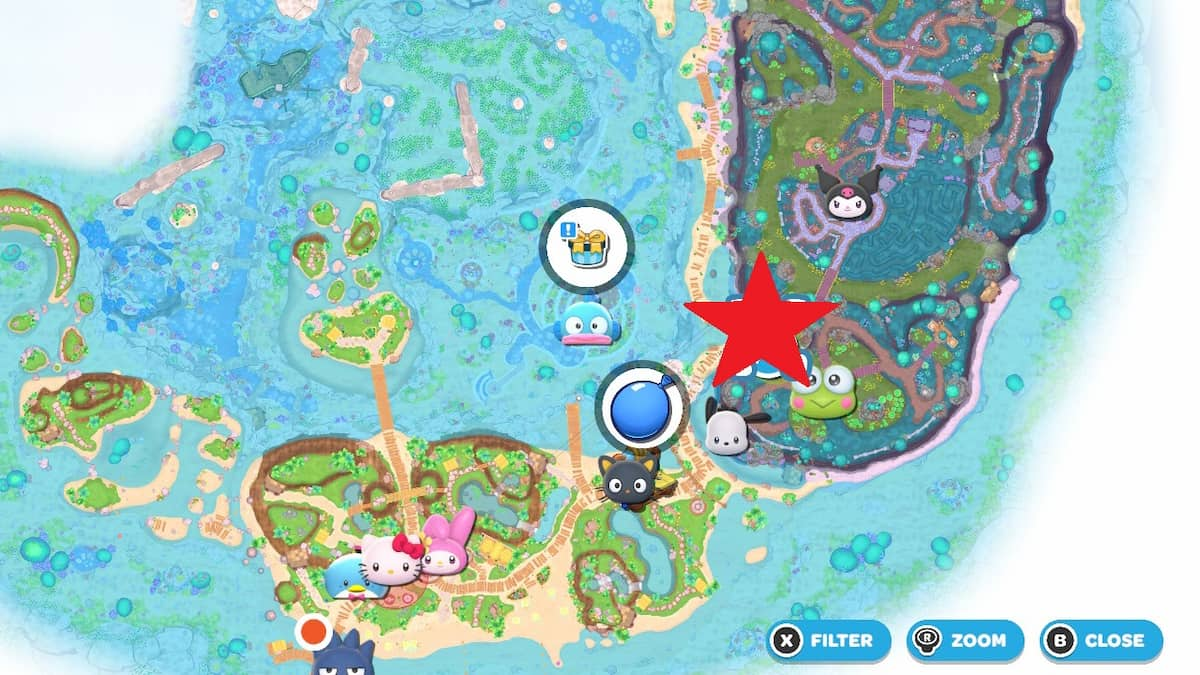 Strap location in Hello Kitty Island Adventure map