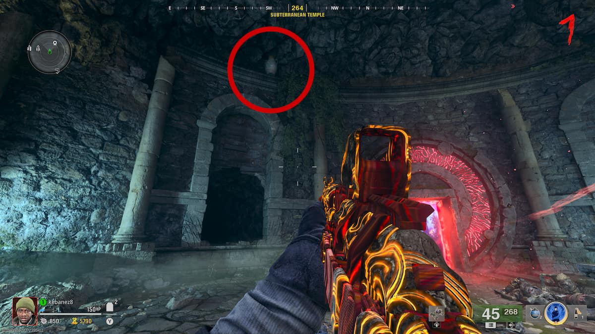 Vase above red doorway in Quick Revive room