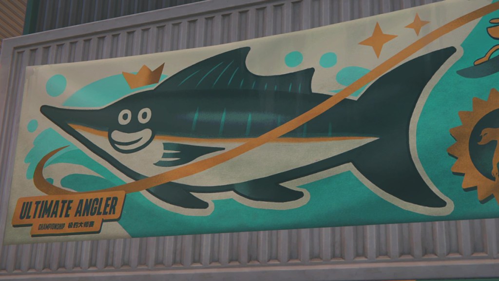 A Fishing Tournament sign in Zenless Zone Zero