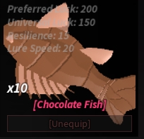 Chocolate Fish bait in  Roblox Fisch