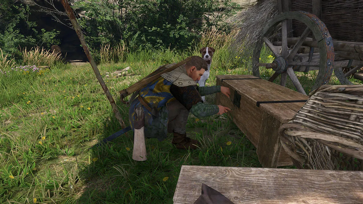 Henry picking a lock in Kingdom Come: Deliverance 2.