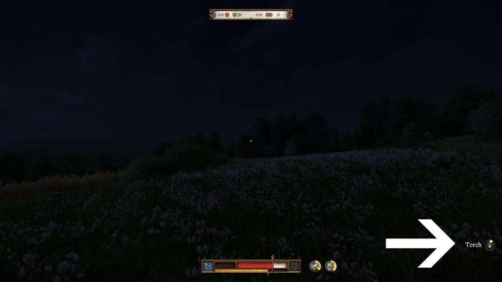 The torch being activated in Kingdom Come Deliverance 2.