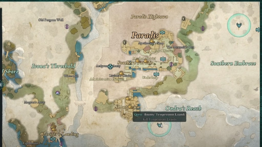 Avowed Bounties locations on maps