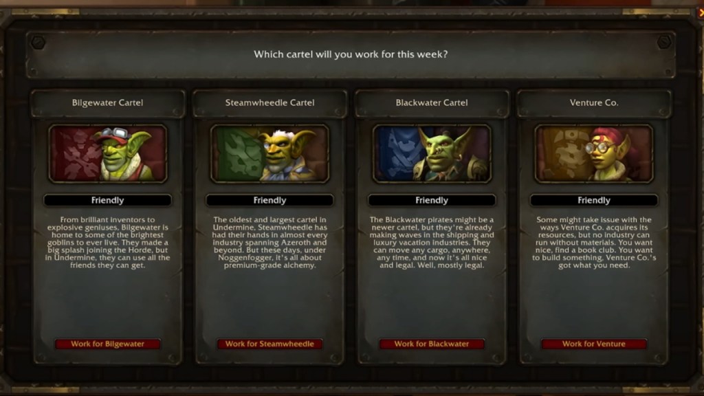 World of Warcraft Undermine Goblin cartels