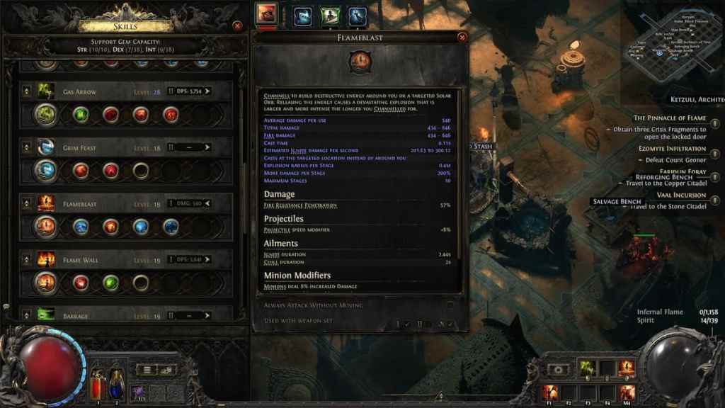 Flameblast Pure Elemental Fire in Path of Exile 2