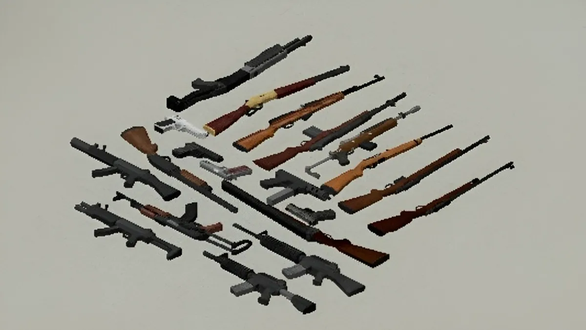 A screenshot of Vanilla Firearms Expansion Project Zomboid mod's example gear.