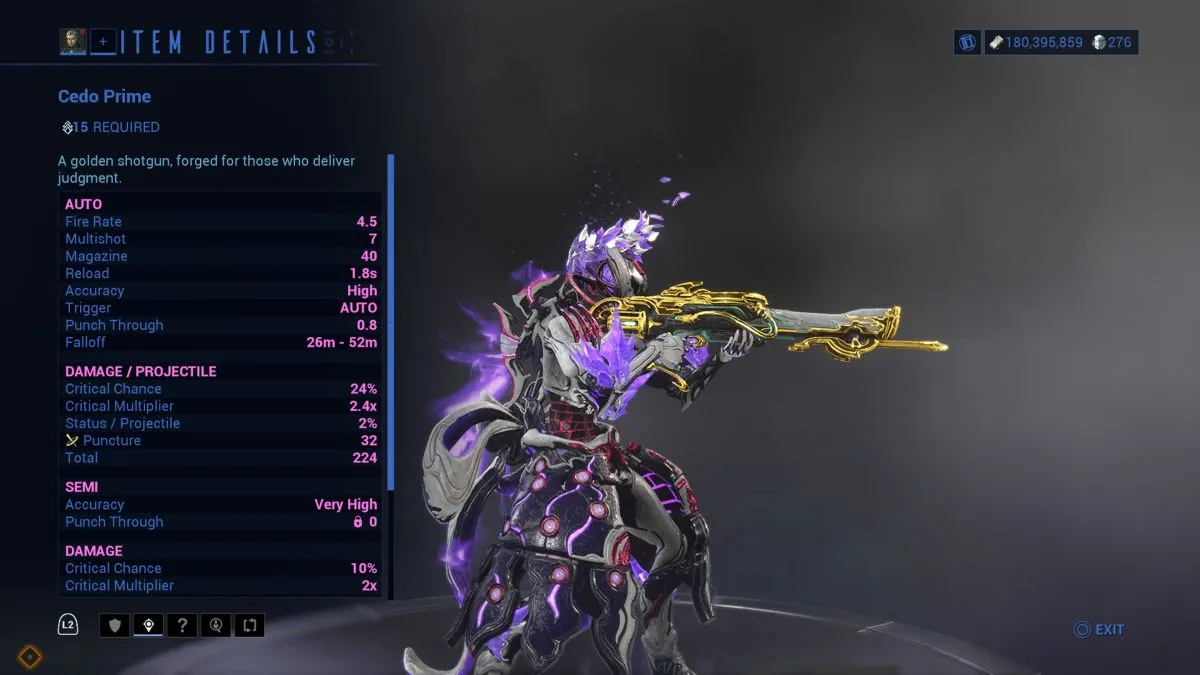 Warframe Cedo Prime build