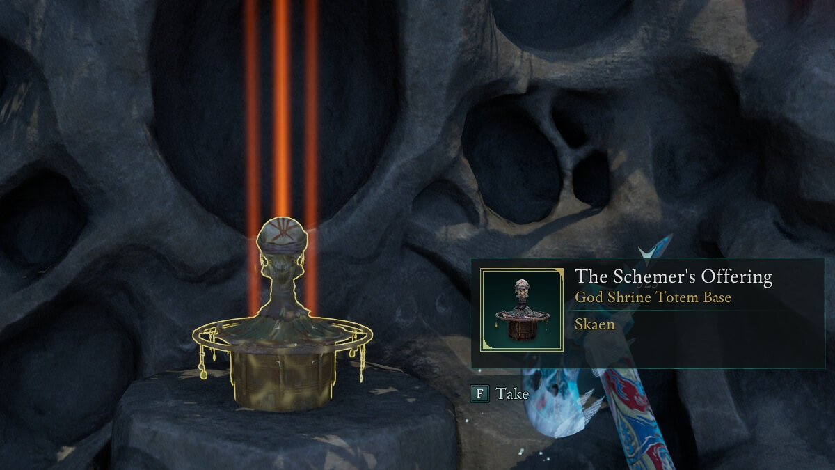 Screenshot of the Totem of Defiance Obsidian Schemer's Offering location.