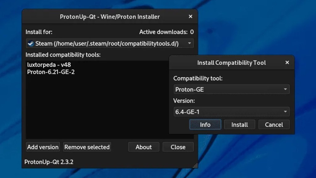 Installing a version of Proton-GE on ProtonUp-QT