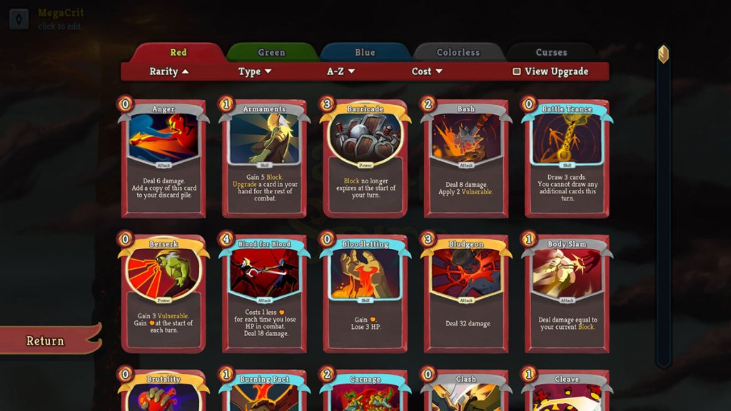 Series of cards in Slay the spire