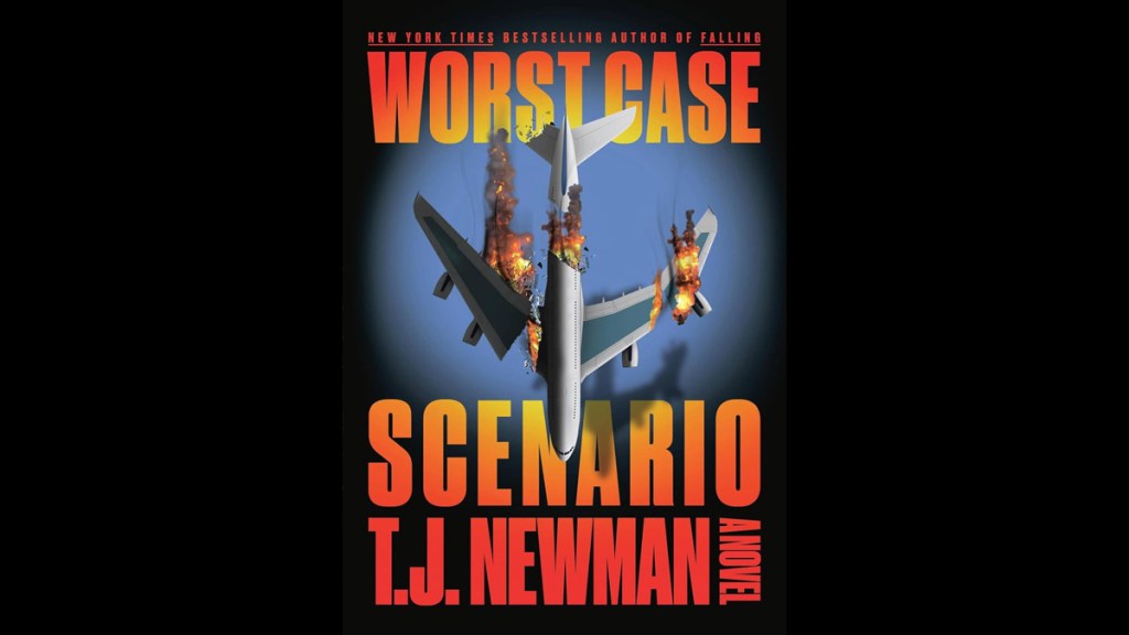 A plane in flame on the cover of Worst Case Scenario