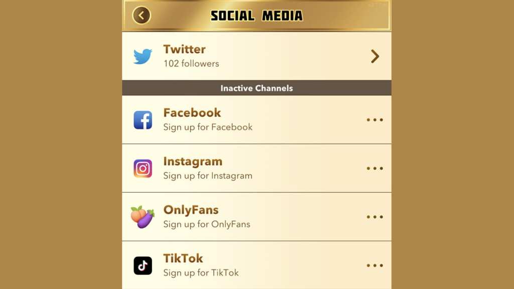 BitLife social media options