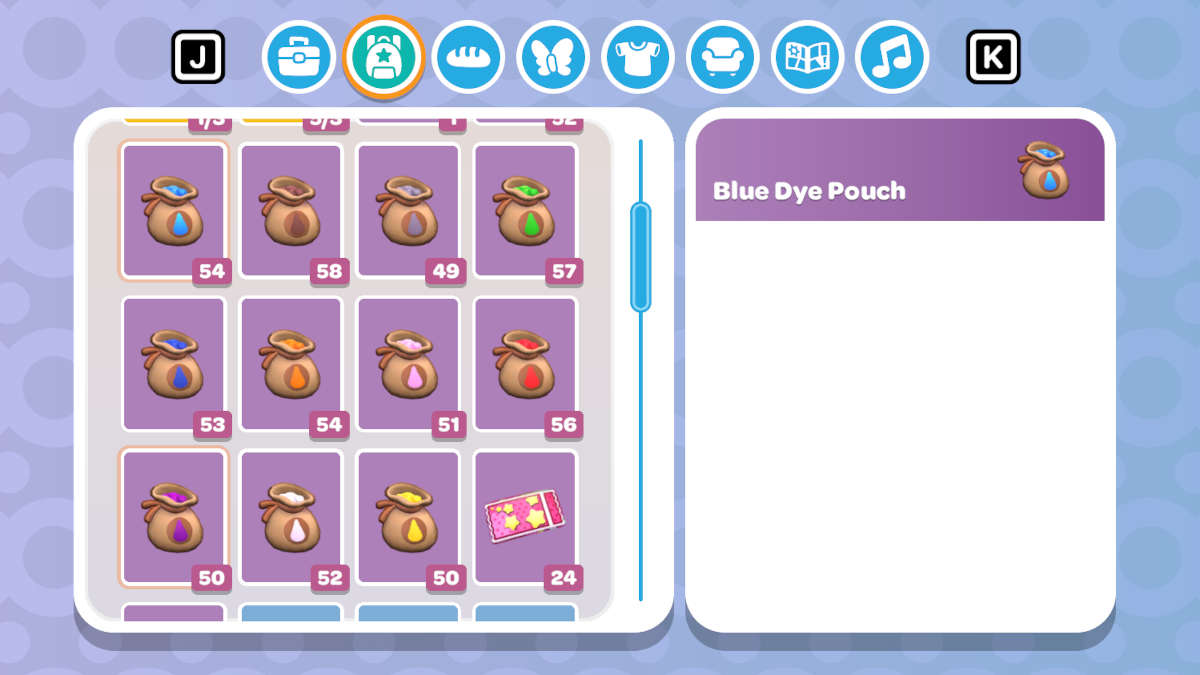 Dye Pouches in Hello Kitty Island Adventure