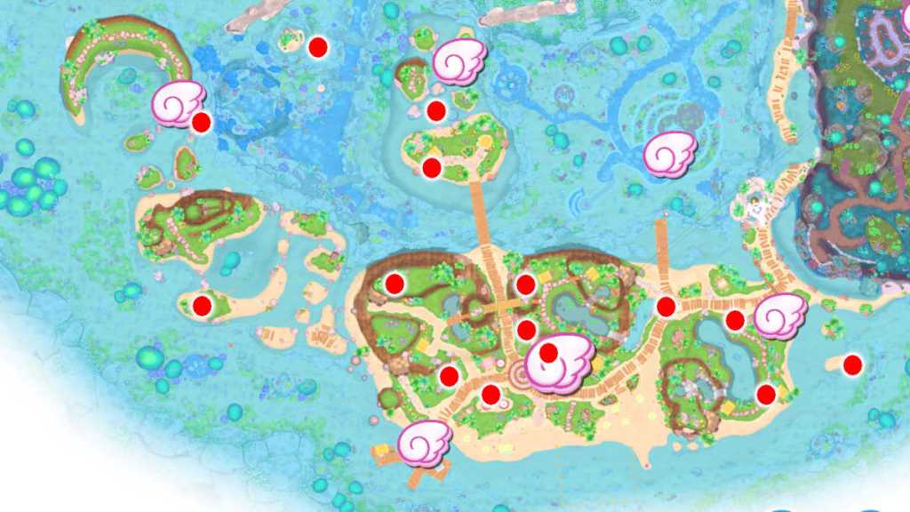 Seaside Resort Gift Flower locations in Hello Kitty Island Adventure