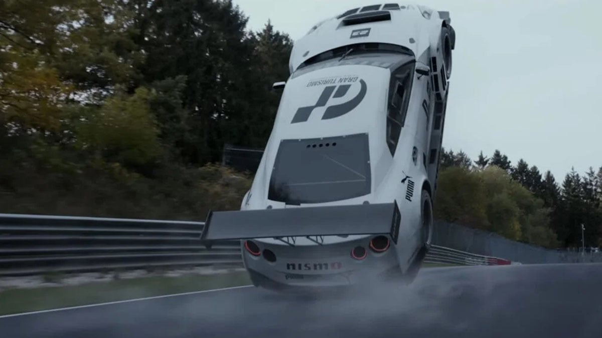 The car crash in the Gran Turismo movie