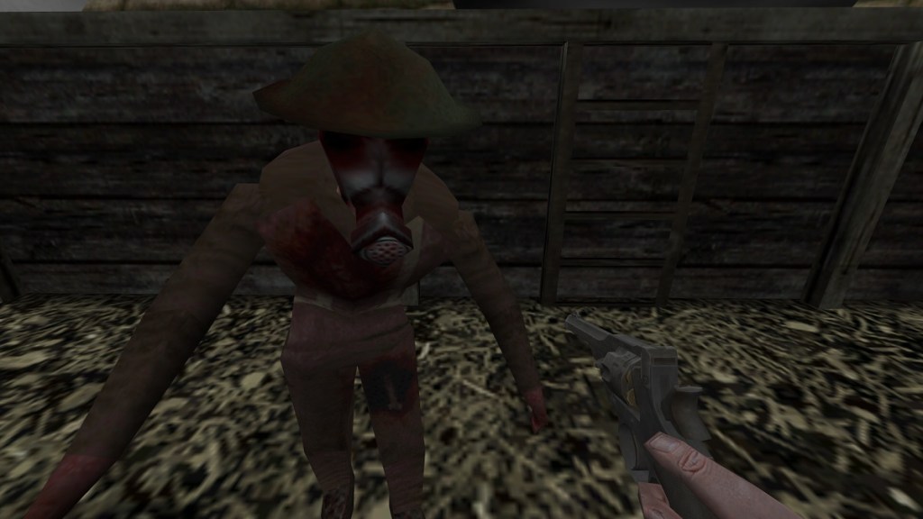 Half-Life: an undead solider approaches the player in a World War I trench.