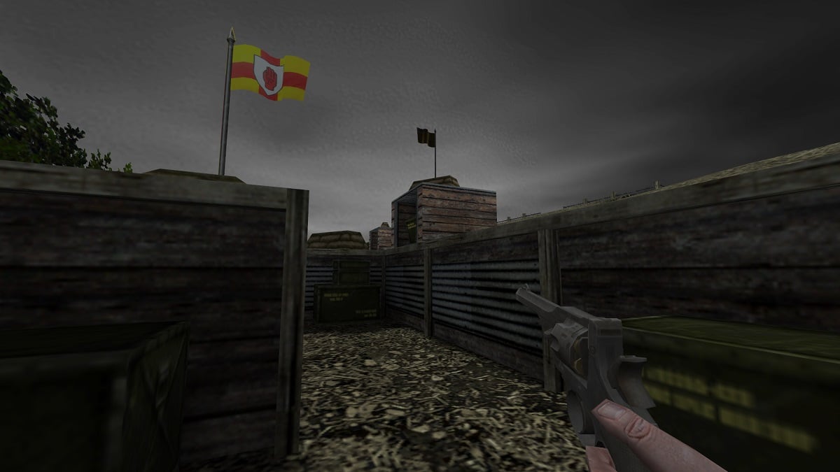 Half-Life: a screenshot from a mod, showing the player inside a World War I trench.