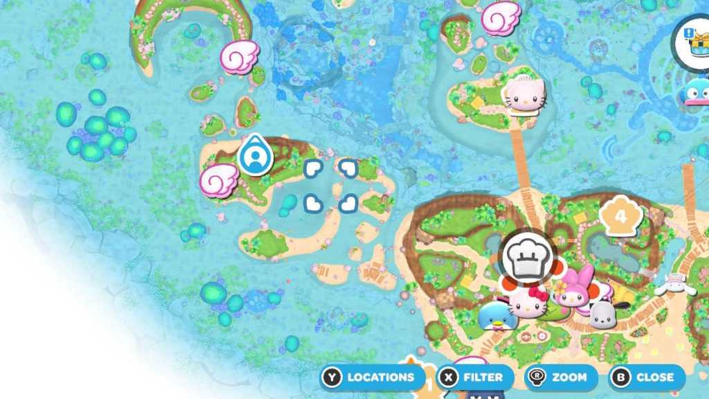 Hello Kitty Island Adventure Hopscotch Islands golden chest map location