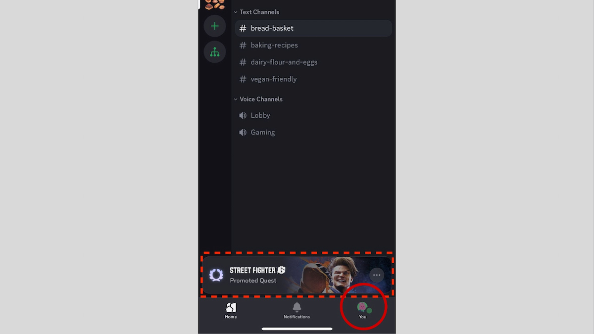 Profile icon on Discord mobile