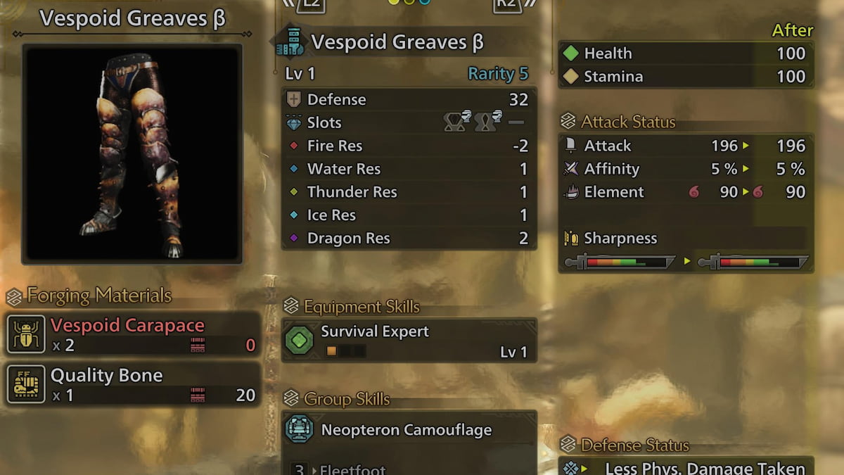 Vespoid B Armor Set