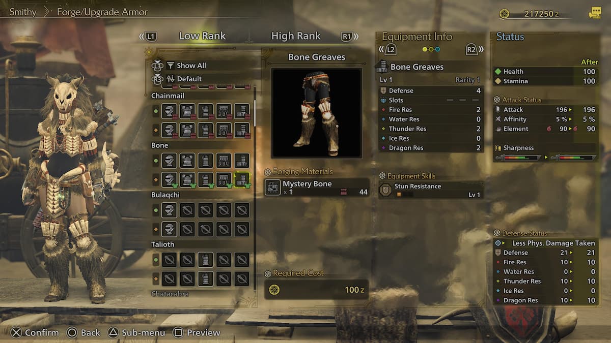 Bone Armor set in Monster Hunter Wilds