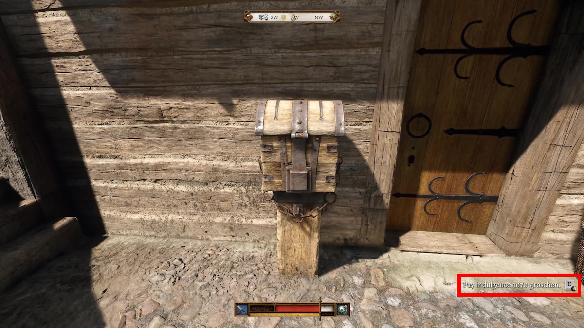 Kingdom Come Deliverance 2 - Indulgence Chest explained - Chest outside the scribe at Troskowitz