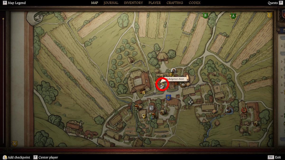 Kingdom Come Deliverance 2 - Indulgence Chest explained - Chest location on the map