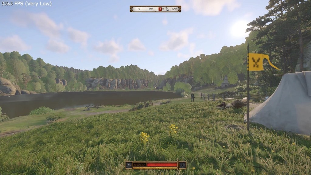 Kingdom Come: Deliverance 2: a green field that stretches into the distance, but it looks low quality.