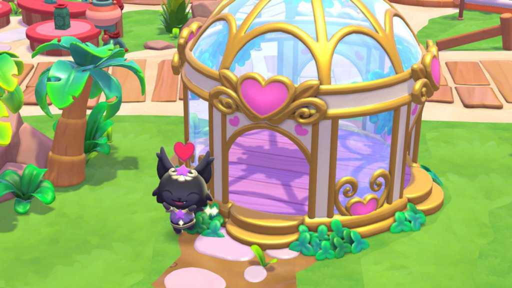 Hugs & Hearts event stand in Hello Kitty Island Adventure