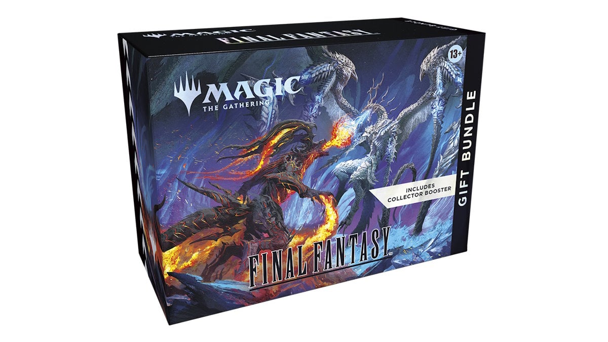 A Magic the Gathering gift bundle themed after Final Fantasy with a dragon on the cover.