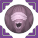 The icon for the Demonic Statue skill of the Purple Eyes Clan in Ninja Time Roblox experience