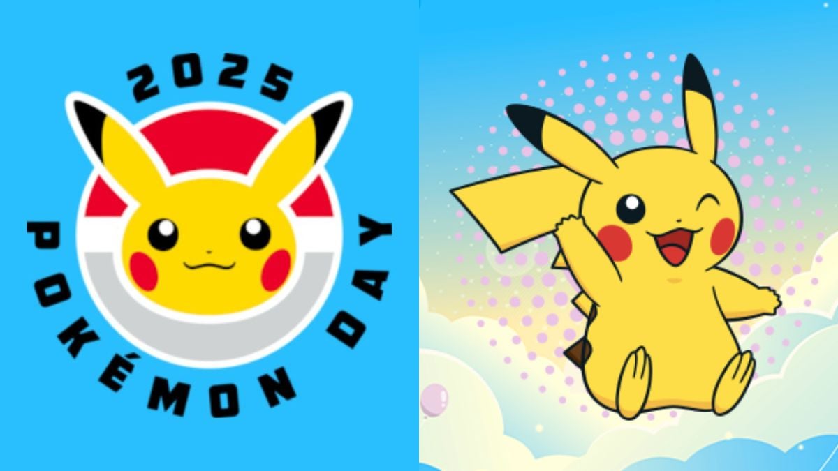 The Pokémon Day logo on the left with Pikachu winking on the right