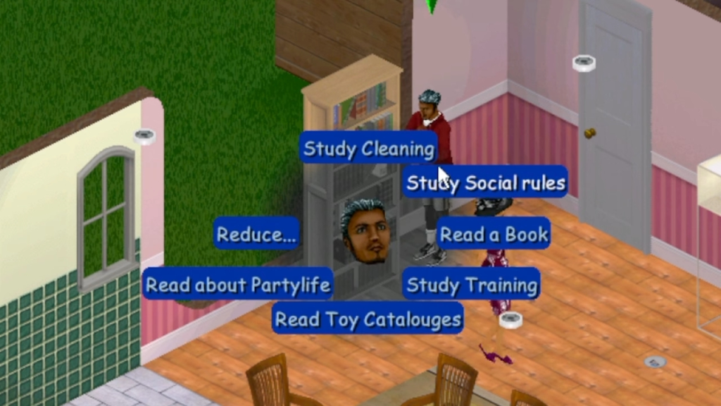 The Personality Bookcase object in The Sims