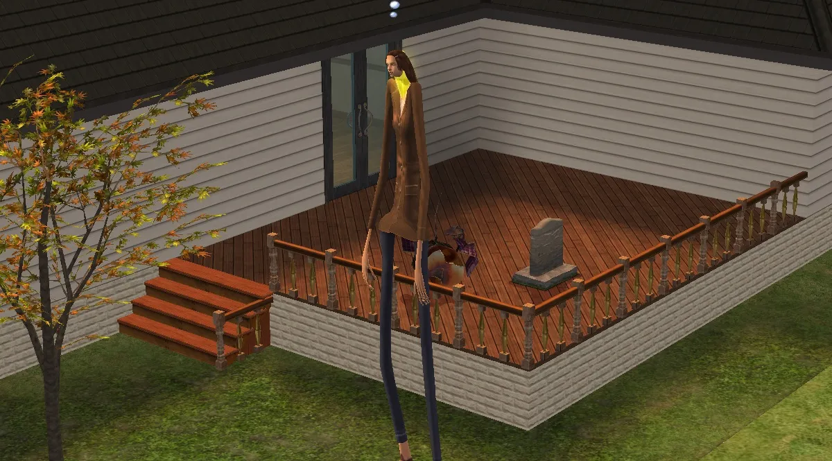 Image of the 'stretch skeleton' cheat in The Sims 2.