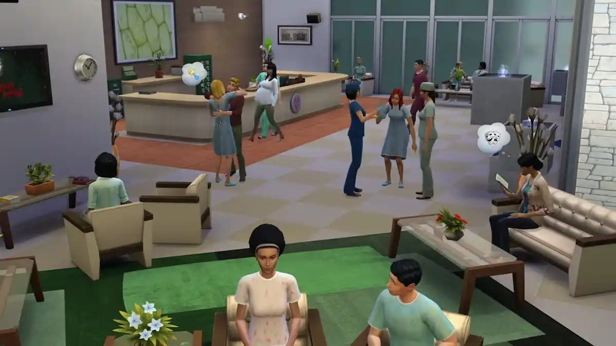 Sims inside of a hospital