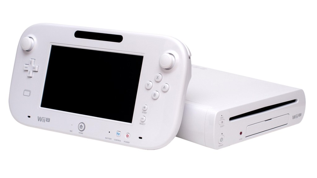 A Nintendo Wii u on white background